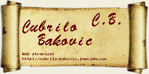 Čubrilo Baković vizit kartica